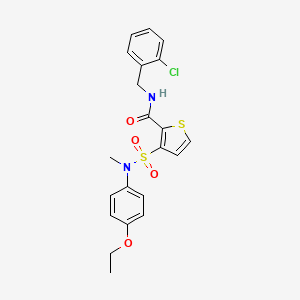 molecular formula C21H21ClN2O4S2 B2885447 N-(2-氯苄基)-3-[(4-乙氧苯基)(甲基)磺酰基]噻吩-2-甲酰胺 CAS No. 1251672-04-4