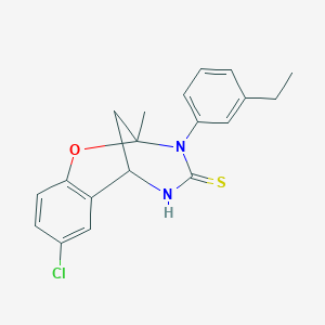 8-chloro-3-(3-ethylphenyl)-2-methyl-5,6-dihydro-2H-2,6-methanobenzo[g][1,3,5]oxadiazocine-4(3H)-thione