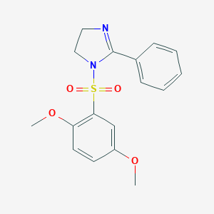 molecular formula C17H18N2O4S B288546 1-[(2,5-dimethoxyphenyl)sulfonyl]-2-phenyl-4,5-dihydro-1H-imidazole 
