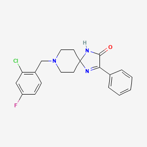 molecular formula C20H19ClFN3O B2885461 8-(2-Chloro-4-fluorobenzyl)-3-phenyl-1,4,8-triazaspiro[4.5]dec-3-en-2-one CAS No. 1189457-87-1