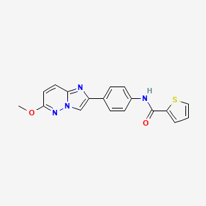 molecular formula C18H14N4O2S B2885462 N-(4-(6-methoxyimidazo[1,2-b]pyridazin-2-yl)phenyl)thiophene-2-carboxamide CAS No. 953150-95-3