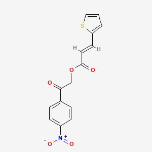 molecular formula C15H11NO5S B2885468 (E)-2-(4-硝基苯基)-2-氧代乙基 3-(噻吩-2-基)丙烯酸酯 CAS No. 380547-07-9