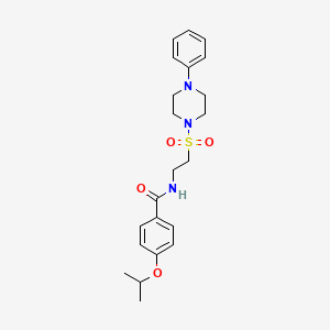 molecular formula C22H29N3O4S B2885485 4-isopropoxy-N-(2-((4-phenylpiperazin-1-yl)sulfonyl)ethyl)benzamide CAS No. 897612-01-0