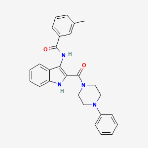 3-methyl-N-[2-(4-phenylpiperazine-1-carbonyl)-1H-indol-3-yl]benzamide