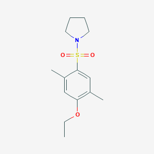 molecular formula C14H21NO3S B288549 1-[(4-Ethoxy-2,5-dimethylphenyl)sulfonyl]pyrrolidine 