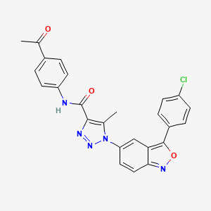 molecular formula C25H18ClN5O3 B2885515 N-(4-acetylphenyl)-1-[3-(4-chlorophenyl)-2,1-benzoxazol-5-yl]-5-methyl-1H-1,2,3-triazole-4-carboxamide CAS No. 950357-33-2
