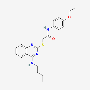 molecular formula C22H26N4O2S B2885518 2-[4-(丁基氨基)喹唑啉-2-基]硫基-N-(4-乙氧基苯基)乙酰胺 CAS No. 422532-78-3