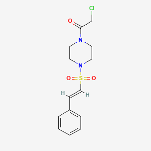 molecular formula C14H17ClN2O3S B2885519 1-(Chloroacetyl)-4-[[(E)-2-phenylvinyl]sulfonyl]piperazine CAS No. 925397-97-3