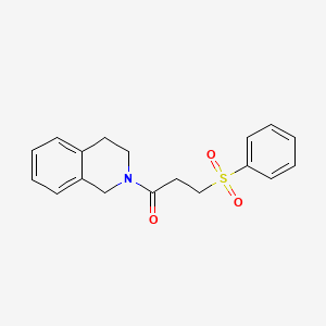 molecular formula C18H19NO3S B2885523 1-(3,4-二氢异喹啉-2(1H)-基)-3-(苯磺酰基)丙-1-酮 CAS No. 878428-80-9