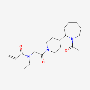 molecular formula C20H33N3O3 B2885535 N-[2-[4-(1-Acetylazepan-2-yl)piperidin-1-yl]-2-oxoethyl]-N-ethylprop-2-enamide CAS No. 2309217-21-6