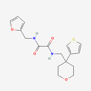 molecular formula C17H20N2O4S B2885539 N1-(furan-2-ylmethyl)-N2-((4-(thiophen-3-yl)tetrahydro-2H-pyran-4-yl)methyl)oxalamide CAS No. 2319832-99-8