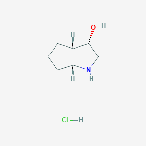 molecular formula C7H14ClNO B2885550 (3S,3As,6aR)-1,2,3,3a,4,5,6,6a-octahydrocyclopenta[b]pyrrol-3-ol;hydrochloride CAS No. 2230800-23-2