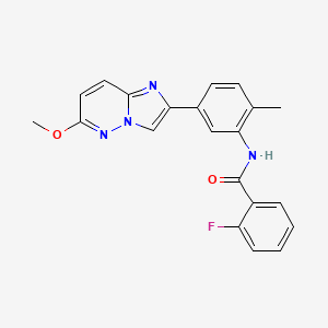molecular formula C21H17FN4O2 B2885553 2-氟-N-(5-(6-甲氧基咪唑并[1,2-b]哒嗪-2-基)-2-甲苯基)苯甲酰胺 CAS No. 955598-58-0