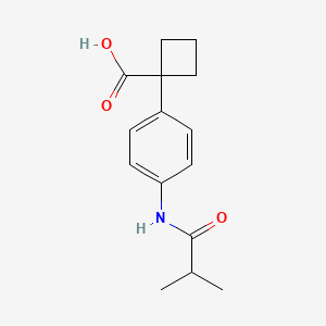 molecular formula C15H19NO3 B2885555 1-[4-(Isobutyrylamino)phenyl]-1-cyclobutanecarboxylic acid CAS No. 1706431-48-2