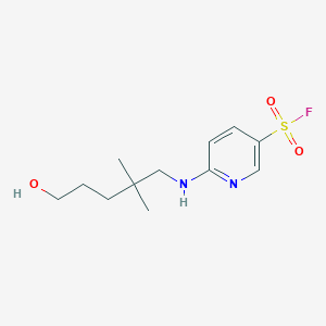 molecular formula C12H19FN2O3S B2885558 6-[(5-Hydroxy-2,2-dimethylpentyl)amino]pyridine-3-sulfonyl fluoride CAS No. 2249005-58-9