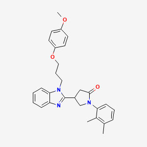 molecular formula C29H31N3O3 B2885559 1-(2,3-二甲基苯基)-4-(1-(3-(4-甲氧基苯氧基)丙基)-1H-苯并[d]咪唑-2-基)吡咯烷-2-酮 CAS No. 847395-72-6