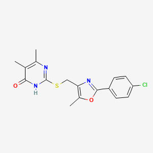 2-(((2-(4-Chlorophenyl)-5-methyloxazol-4-yl)methyl)thio)-5,6-dimethylpyrimidin-4-ol