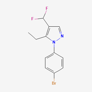 molecular formula C12H11BrF2N2 B2885562 1-(4-Bromophenyl)-4-(difluoromethyl)-5-ethylpyrazole CAS No. 2248337-41-7
