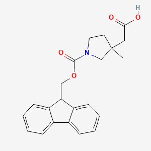 molecular formula C22H23NO4 B2885563 2-[1-(9H-Fluoren-9-ylmethoxycarbonyl)-3-methylpyrrolidin-3-yl]acetic acid CAS No. 2253632-83-4