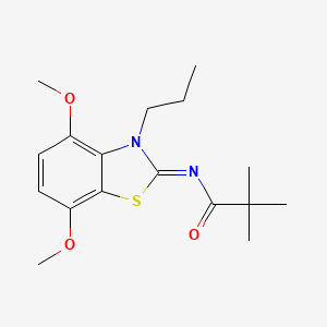 molecular formula C17H24N2O3S B2885564 (Z)-N-(4,7-二甲氧基-3-丙基苯并[d]噻唑-2(3H)-亚甲基)新戊酰胺 CAS No. 898375-33-2
