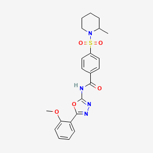 N-(5-(2-methoxyphenyl)-1,3,4-oxadiazol-2-yl)-4-((2-methylpiperidin-1-yl)sulfonyl)benzamide