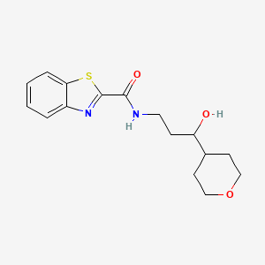 molecular formula C16H20N2O3S B2885573 N-(3-hydroxy-3-(tetrahydro-2H-pyran-4-yl)propyl)benzo[d]thiazole-2-carboxamide CAS No. 2034450-07-0