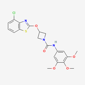 molecular formula C20H20ClN3O5S B2885574 3-((4-氯苯并[d]噻唑-2-基)氧基)-N-(3,4,5-三甲氧基苯基)氮杂环丁-1-甲酰胺 CAS No. 1396870-44-2