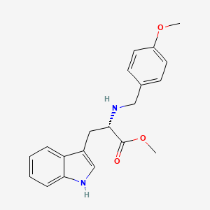 molecular formula C20H22N2O3 B2885581 (S)-methyl 3-(1H-indol-3-yl)-2-((4-methoxybenzyl)amino)propanoate CAS No. 168766-62-9