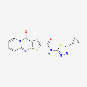 molecular formula C16H11N5O2S2 B2885582 N-(5-环丙基-1,3,4-噻二唑-2-基)-4-氧代-4H-吡啶并[1,2-a]噻吩并[2,3-d]嘧啶-2-甲酰胺 CAS No. 748149-74-8