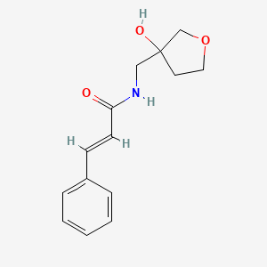 molecular formula C14H17NO3 B2885585 N-((3-羟基四氢呋喃-3-基)甲基)肉桂酰胺 CAS No. 1922245-37-1
