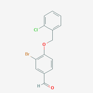 molecular formula C14H10BrClO2 B2885587 3-Bromo-4-[(2-chlorobenzyl)oxy]benzaldehyde CAS No. 724746-28-5