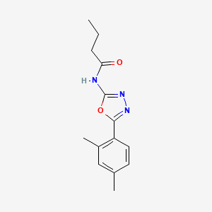 molecular formula C14H17N3O2 B2885588 N-(5-(2,4-dimethylphenyl)-1,3,4-oxadiazol-2-yl)butyramide CAS No. 891114-22-0