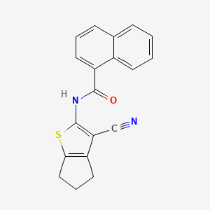molecular formula C19H14N2OS B2885590 N-(3-cyano-5,6-dihydro-4H-cyclopenta[b]thiophen-2-yl)-1-naphthamide CAS No. 313662-45-2