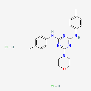 molecular formula C21H26Cl2N6O B2885592 6-morpholino-N2,N4-di-p-tolyl-1,3,5-triazine-2,4-diamine dihydrochloride CAS No. 1179424-06-6