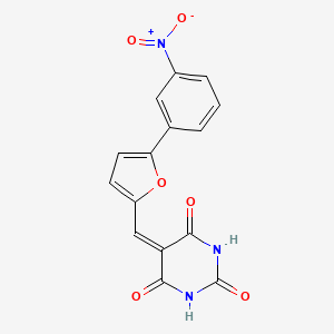 5-((5-(3-nitrophenyl)furan-2-yl)methylene)pyrimidine-2,4,6(1H,3H,5H)-trione