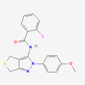 molecular formula C19H16IN3O2S B2885599 2-iodo-N-[2-(4-methoxyphenyl)-4,6-dihydrothieno[3,4-c]pyrazol-3-yl]benzamide CAS No. 392254-12-5
