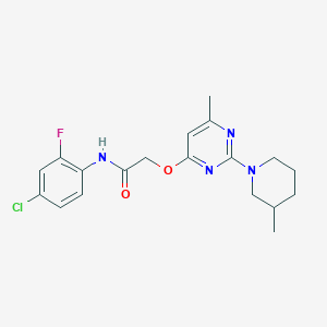 molecular formula C19H22ClFN4O2 B2885601 N-(4-chloro-2-fluorophenyl)-2-{[6-methyl-2-(3-methylpiperidin-1-yl)pyrimidin-4-yl]oxy}acetamide CAS No. 1226449-61-1