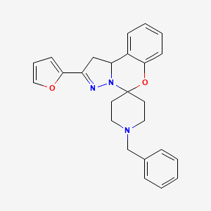 molecular formula C25H25N3O2 B2885617 1'-Benzyl-2-(furan-2-yl)-1,10b-dihydrospiro[benzo[e]pyrazolo[1,5-c][1,3]oxazine-5,4'-piperidine] CAS No. 327074-41-9