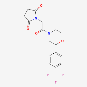 molecular formula C17H17F3N2O4 B2885629 1-(2-氧代-2-(2-(4-(三氟甲基)苯基)吗啉基)乙基)吡咯烷-2,5-二酮 CAS No. 1351589-20-2
