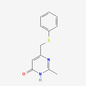 molecular formula C12H12N2OS B2885640 2-甲基-6-[(苯硫基)甲基]-4-嘧啶醇 CAS No. 339278-66-9
