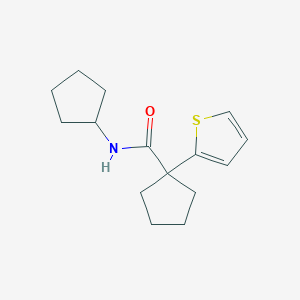 molecular formula C15H21NOS B2885642 N-cyclopentyl-1-(thiophen-2-yl)cyclopentanecarboxamide CAS No. 1049514-38-6