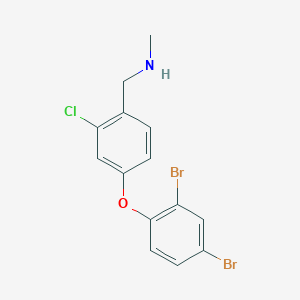 molecular formula C14H12Br2ClNO B2885647 {[2-Chloro-4-(2,4-dibromophenoxy)phenyl]methyl}(methyl)amine CAS No. 1934146-42-5