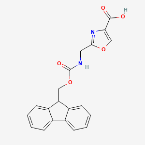 molecular formula C20H16N2O5 B2885649 2-(9H-芴-9-基甲氧基羰基氨基甲基)恶唑-4-羧酸 CAS No. 182120-91-8