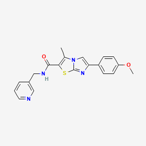 molecular formula C20H18N4O2S B2885653 6-(4-methoxyphenyl)-3-methyl-N-(pyridin-3-ylmethyl)imidazo[2,1-b]thiazole-2-carboxamide CAS No. 852134-82-8