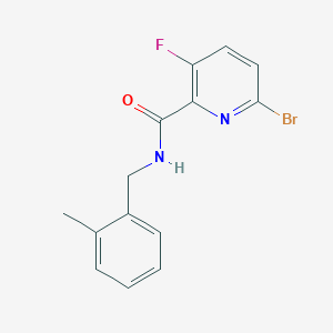 6-bromo-3-fluoro-N-[(2-methylphenyl)methyl]pyridine-2-carboxamide