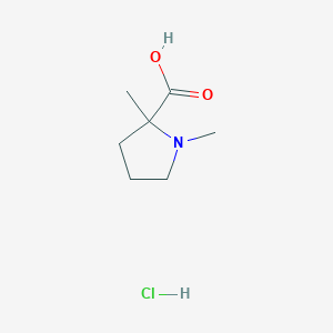 molecular formula C7H14ClNO2 B2885671 1,2-二甲基吡咯烷-2-甲酸；盐酸盐 CAS No. 2402839-49-8