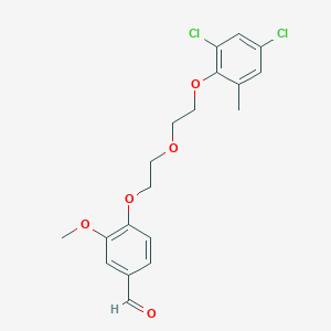 molecular formula C19H20Cl2O5 B2885683 4-{2-[2-(2,4-Dichloro-6-methylphenoxy)ethoxy]ethoxy}-3-methoxybenzaldehyde CAS No. 428493-01-0