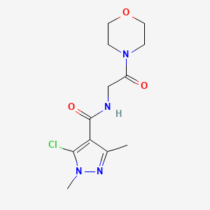 molecular formula C12H17ClN4O3 B2885686 5-chloro-1,3-dimethyl-N-(2-morpholino-2-oxoethyl)-1H-pyrazole-4-carboxamide CAS No. 956371-30-5