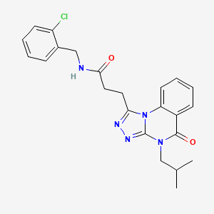 molecular formula C23H24ClN5O2 B2885696 N-(2-chlorobenzyl)-3-(4-isobutyl-5-oxo-4,5-dihydro[1,2,4]triazolo[4,3-a]quinazolin-1-yl)propanamide CAS No. 902973-15-3