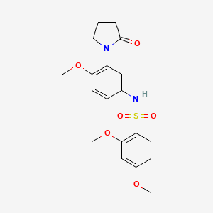 molecular formula C19H22N2O6S B2885697 2,4-dimethoxy-N-(4-methoxy-3-(2-oxopyrrolidin-1-yl)phenyl)benzenesulfonamide CAS No. 942013-27-6